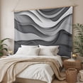 thumbnail image 3 of Black Grey Ombre Small Tapestry for Bedroom Wall Hanging Tapestry, Modern Geometric Abstract Moire Art Ceiling Backdrop Tapestries Poster Blanket Wall Decor for Teens Room Living Room Dorm 23" x 28", 3 of 8