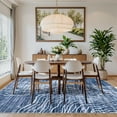 thumbnail image 4 of RUG ROBOT 6'x9' Abstract Area Rugs for Living Room, Non-Slip Washable Blue Bedroom Rug, Soft Modern Wave Striped Large Accent Carpet for Dining Room Office Kitchen, Blue, 4 of 9
