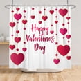 thumbnail image 3 of SUNOLIFE Happy Valentine's Day Shower Curtain Valentines Heart Bathroom Curtain with Hooks,72x78 in, 3 of 4