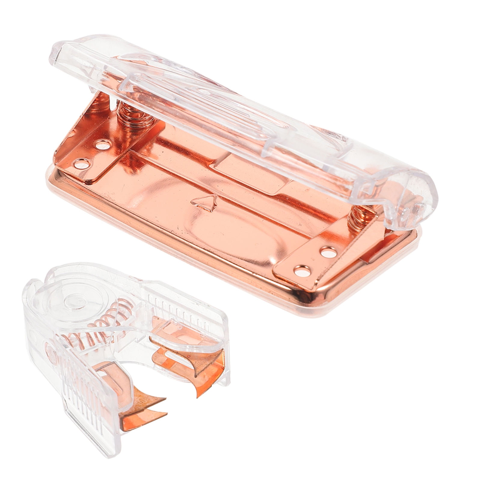 FOMIYES Transparent Hole Punch Paper Perforating Tool Set, 4.5in x 2.5in x 6in for Office and Craft Use
