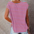 thumbnail image 4 of Tops for Women Fashion Short Sleeve Round Neck Stripe Printed T Shirt Blouse Loose, 4 of 6