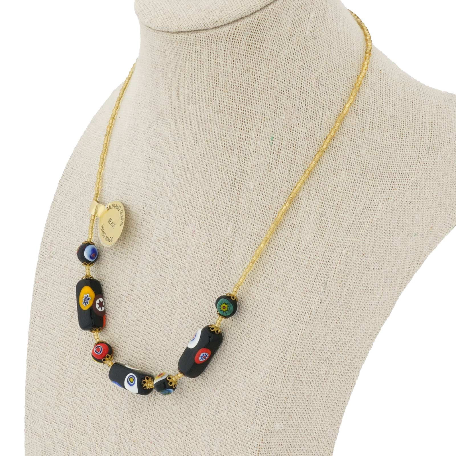 GlassOfVenice Antique Venetian Beads Murano Glass Necklace - Black