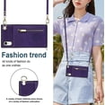 thumbnail image 4 of Crossbody Phone Case for iPhone XR Case with Card Holder for Women,iPhone XR Case Wallet with Strap Lanyard for Men,PU Leather Magnetic Clasp with Kickstand 6.1", Purple, 4 of 18