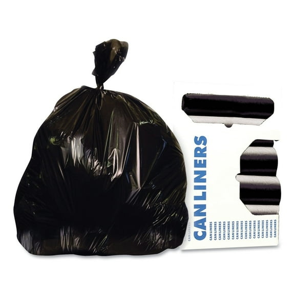 28 in. x 45 in. 23 gal. 1.3 mil Linear Low Density Can Liners with AccuFit Sizing - Black (200/Carton)