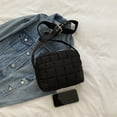 thumbnail image 4 of Bolso de hombro para mujer acolchado acolchado bordado hilo bolsas de mensajero (negro) Sywqhk Para Estrenar, 4 of 8
