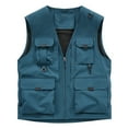 thumbnail image 1 of Men's Work Vest for Men Solid Multi Pocket V Neck Sleeveless Fleecing Outdoor Vest, 1 of 2