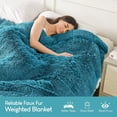 thumbnail image 3 of Sivio Weighted Blanket for Adults Twin Size 15 lbs, Cozy Long Faux Fur and Sherpa Heavy Blanket for Couch Sofa Bed, Restful Sleep, 48" x 72" Green, 3 of 13
