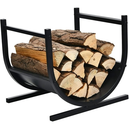 

Small Decorative Indoor/Outdoor Firewood Racks Fireside Log Rack Black