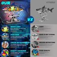 thumbnail image 2 of Bloques de construcción de tiburones Juego de construcción de animales del océano de juguete con luz y soporte de exhibición Cyberpunk Bloques de construcción de tiburones para niños y adultos Juego d, 2 of 5