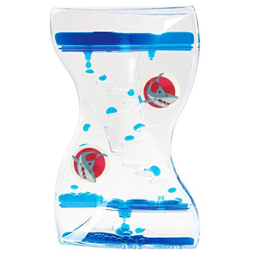 Dual Spinner Shark Liquid Motion Bubbler Timer Sensory Toy for