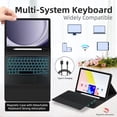 thumbnail image 3 of Keyboard Case for Samsung Galaxy Tab Galaxy Tab S9 FE 10.9 inch S7 S8 S9 11 inch with Trackpad 7 Color Backlit Removable Keyboard Case Cover, 3 of 7