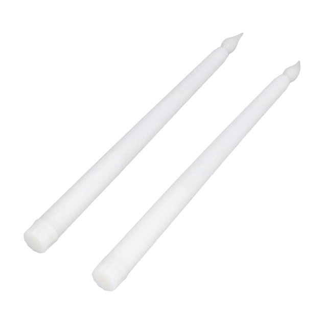 LED Candle Light, 2pcs LED Taper Candles Wiring Free Battery Powered For Pet For Birthday Party For Wedding White Shell
