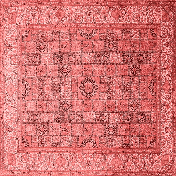 Ahgly Company Indoor Square Persian Red Traditional Area Rugs, 4' Square