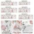 thumbnail image 3 of Light Pink Flowers Window Valance for Kitchen, Gray Leaf Spring Floral Farm Plant Rod Pocket Short Curtain for Small Windows, Light Filtering Decorative Valance, 54 x 18 Inch, 3 of 9