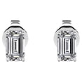 thumbnail image 1 of Pendientes minimalistas JeenMata con diamantes de talla esmeralda 0,75 quilates en oro blanco, 1 of 5