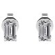 thumbnail image 1 of Pendientes minimalistas JeenMata con diamantes de talla esmeralda 0,75 quilates en oro blanco, 1 of 5