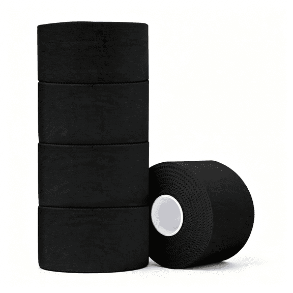 BESTSKY Athletic Tape,5 Pack Black Sports Tape,Strong Stick No Sticky Residue for Hockey Climbing Sports Medical Splints