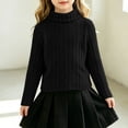 thumbnail image 2 of BLVB Girls Turtleneck Sweaters Long Sleeve Jumper Tops Teen Kids Casual Soft Pullover Fall Winter Outfits(Black,13-14 Years), 2 of 6