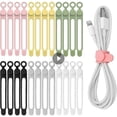 thumbnail image 2 of 5 correas de cable reutilizables para sujetar cables, organizador de cables, enrollador para auriculares, cargador de teléfono, ratón, almacenamiento para el hogar y la cocina, verde 582, 2 of 5