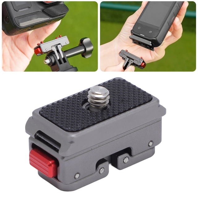 Action Camera Magnetic Adapter Mount, Action Camera Quick Release Mount Aluminum Alloy Silicone Foldable Two Prong for Cycling