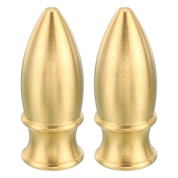 Uxcell M10 Thread Lamp Finial Cap Knob Brass Lamp Shade Harp Top Screw Caps Decoration Light Fixture 16x40mm 2 Pack