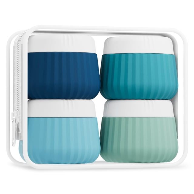 Travel Containers Mrsdry, paquete de 4, con bolsa transparente, tarros de silicona