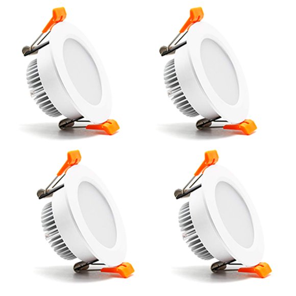 2.5 inch Dimmable LED Recessed Lighting, 5W Retrofit Downlight, 3000K Warm White, CRI 80 with LED Driver, as AC 110V Ceiling Light Fixture for Living Room, Kitchen, Bedroom, Hallway, 4 Pack