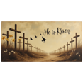 thumbnail image 1 of Stained Glass Style Easter Banner with He is Risen Message Background Decoration for Church Celebrations Easter Parties and Religious Gatherings, 1 of 4