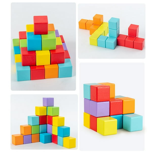 WREESH Wooden Brain Teaser Puzzles For Kids Cubes Creative