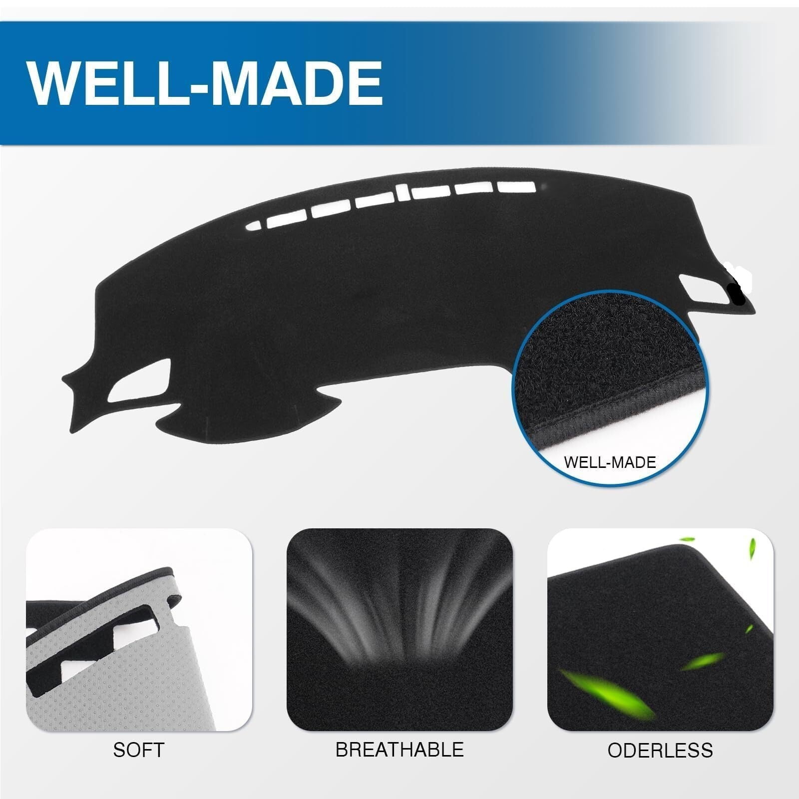 GUANGHUI Car Dash Cover Mat for Civic 2016-2018 2019 2020 2021 (Hatchback/Sedan/Coupe) Polyester Non-Slip Center Console Dash Cover Interior for Civic Accessories Sunshade Windshield Glare