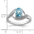 thumbnail image 2 of 925 Sterling Silver Swiss Blue Topaz Diamond Ring Gemstone, 2 of 6