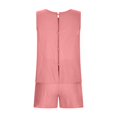 thumbnail image 4 of Birdeem Mode Femme Col Rond Blouse Sans Manches Ample Coton Lin Poches Pantalons Ensembles Chemises, 4 of 12