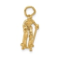 thumbnail image 2 of 14K Yellow Gold Charm Pendant Themed 15 mm 20 Moveable Snow Skier, 2 of 3