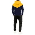 thumbnail image 4 of Wutalume Men's Fall and Winter Hooded Sports Set, Fleece-Lined Warm and Cozy Athletic Outfit with Pullover Hoodie and Jogger Pants,for Outdoor Activities and Gym Training,Yellow L, 4 of 5