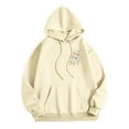 thumbnail image 5 of Babcutegg Hoodies Pullover Long Sleeve Graphic Print Womens Clothes Beige, 5 of 5