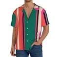 thumbnail image 3 of Haiem Vertical Stripes Men's Casual Shirts Short Sleeve Button Down Shirts Fashion Textured Summer Beach Shirt-XX-Large, 3 of 7