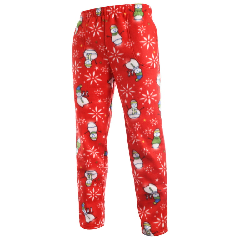 Ma Croix Mens Holiday Pattern Fuzzy Pajama Pants Fleece Brushed Sweatpants  Sherpa Sleepwear