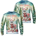thumbnail image 3 of Merry Christmas Santa Reindeer Antlers Schnauzer Sleigh Xmas Winter Holiday All Over Print 3D Sweatshirt Unisex Merch Miniature Schnauzer Dog Lover - 00023, 3 of 6
