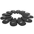thumbnail image 3 of Juego de cubiertas de hierro para Golf, 12 Uds., con números, funda protectora suave para cabeza de Golf, cubierta protectora para la cabeza para ejercicio en la cancha, color negro, 3 of 10