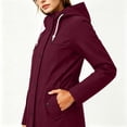 thumbnail image 5 of Staron Women's Hooded Jacket Waterproof Long Sleeve Lightweight Rain Jacket Hooded Windbreaker with Pockets for Outdoor Wine XXL, 5 of 5