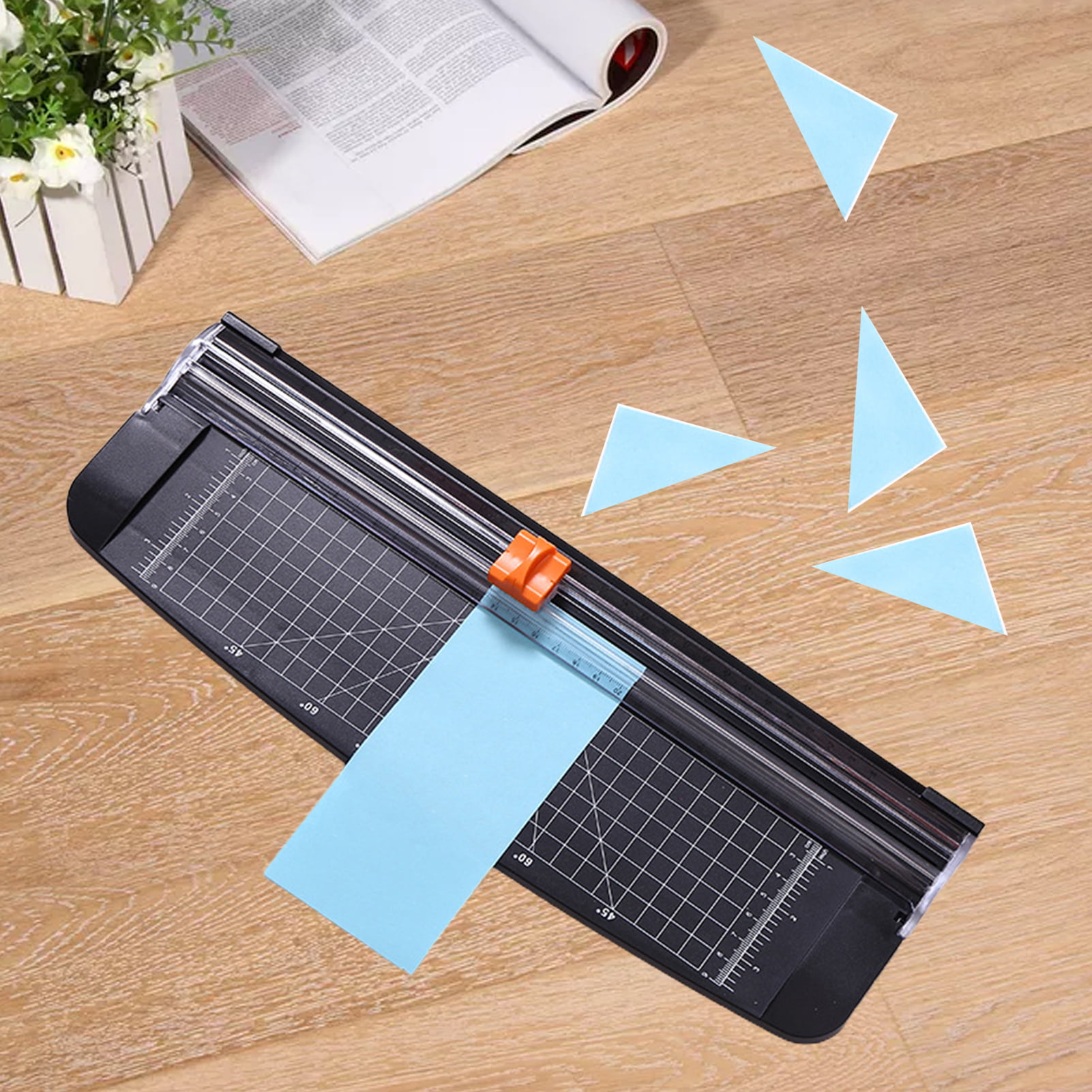 853a4 Paper Cutter Sliding Portable DIY Photo Scrapbook Trimmer for Craft White ABS Metal