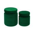 thumbnail image 3 of TOV Furniture Poufs de Rangement en Velours Kris 18.1"H Vert (Lot de 2), 3 of 6