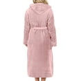 thumbnail image 5 of UVN Valentine's Day Long Robes for Women Winter Plush Fleece Hooded Bathrobe Soft Cozy Fluffy Sleepwear Nightgown with Pockets, 5 of 11