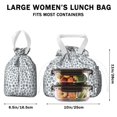thumbnail image 5 of Blue Christmas Snowflake Pattern Drawstring Lunch Bag Women - Drawstring Lunch Bag Insulated for Work Office - Stain-Resistant Large Lunchbags for Women with Multi-Pockets, 5 of 6