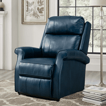 Resenkos Electric Power Lift Chairs Recliner, Faux Leather Upholstered Reclining Lifting Chair, Navy Blue