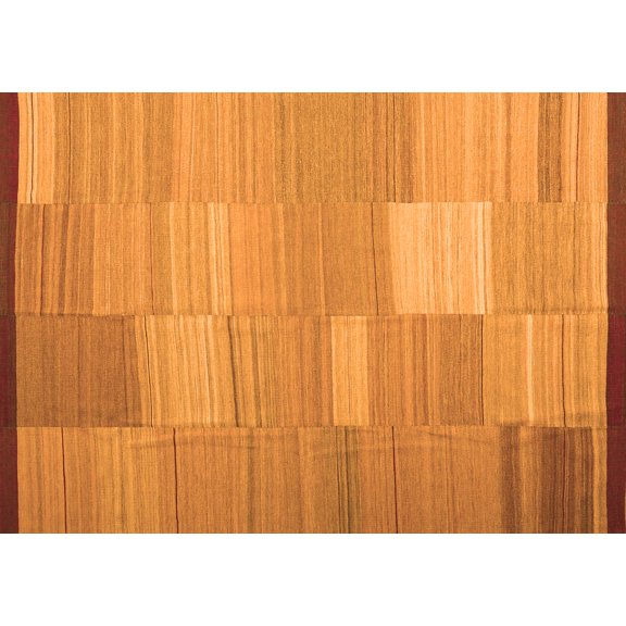 Ahgly Company Indoor Rectangle Abstract Orange Contemporary Area Rugs, 5' x 7'