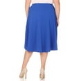 thumbnail image 4 of Women's Plus Size A-Line Flared Midi Skirt - Casual Solid with Elastic Band, 4 of 4