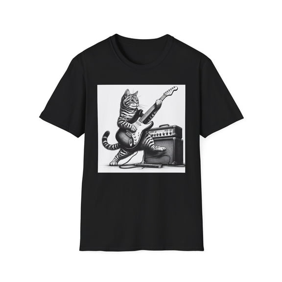 Guitar Cat Unisex Softstyle T-Shirt