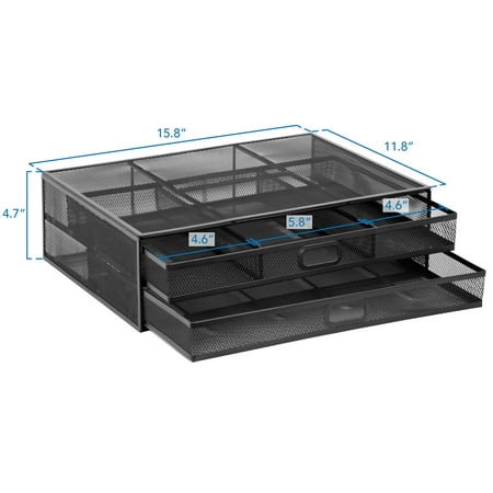 Mount-It! - Mesh Computer Riser Stand for Monitor - Black