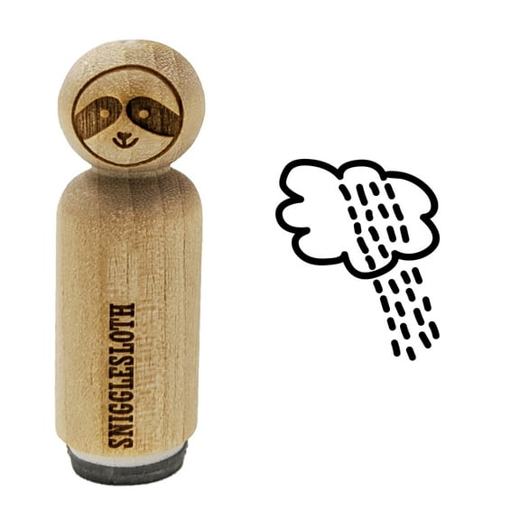 Rain Storm Doodle Rubber Stamp for Scrapbooking Crafting Stamping - Mini 1/2 Inch